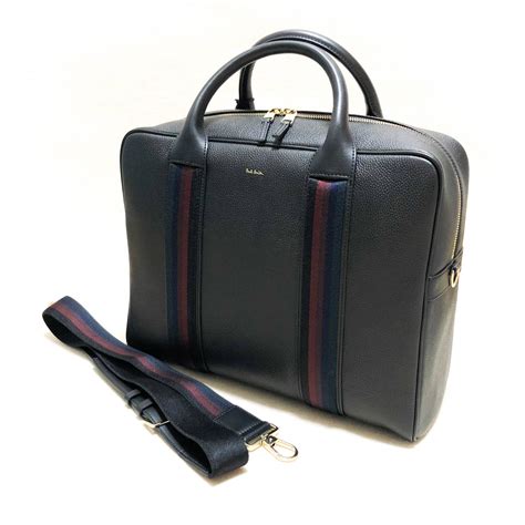 【新品】新品 ポールスミス 牛革レザー 2way ビジネスバッグ 本物 Paul Smith ブリーフケース マルチストライプ シティウェビング243黒ブラックの落札情報詳細 Yahoo