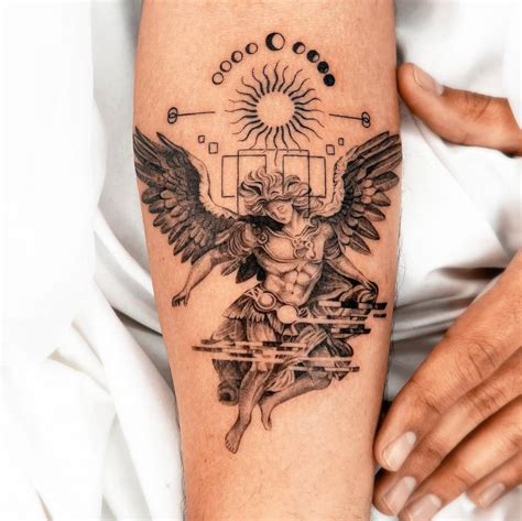 Archangel Gabriel Tattoo Located On The Inner Forearm