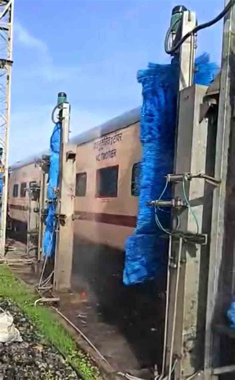 See Pics Automatic Coach Washing Plant Set Up In Visakhapatnam