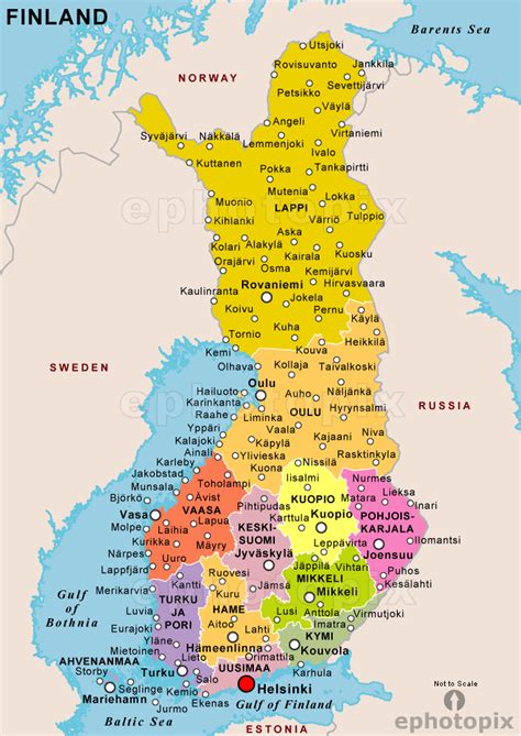 Mapa De Finlandia Fisico Politico