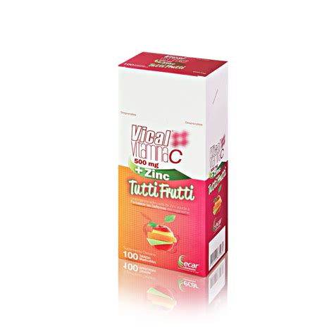 Vical Vitamina C 500 Mg Zinc Tutti Frutti 100 Tabletas Farmaprime