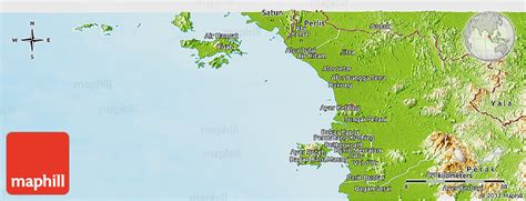 Physical Panoramic Map Of Kedah