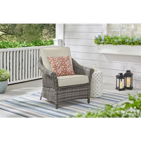 Hampton Bay Beacon Park Brown Wicker Outdoor Patio Stationary Lounge