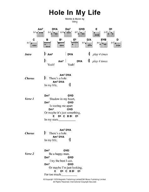 Hole In My Life by The Police - Guitar Chords/Lyrics - Guitar Instructor