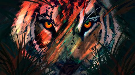 Arte digital de tigre Fondo de pantalla 4k HD ID:3859