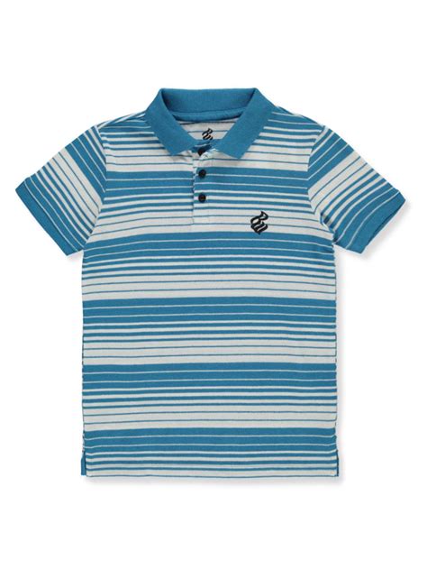 Rocawear Boys Stripe Polo Turquoisewhite 8 Big Boys