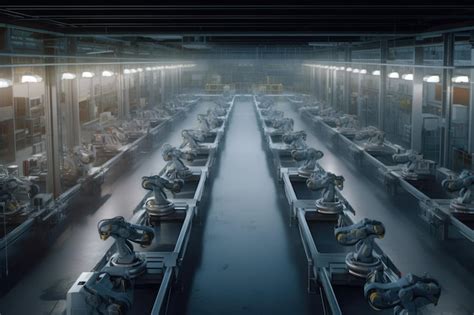 Premium Ai Image Group Of Robots Working Together In A Factory