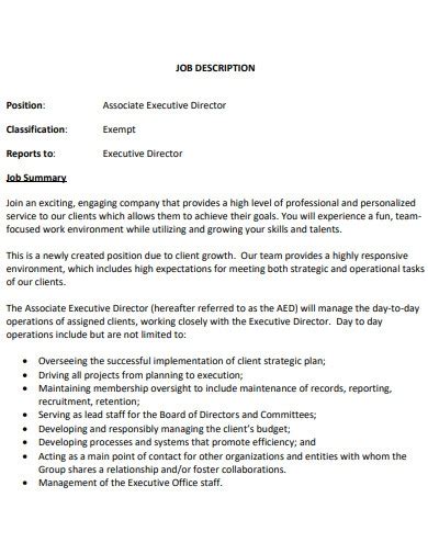 Executive Director Job Description 12 Examples How To Write Pdf