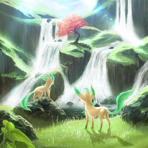 Leafeon Pokémon landscape digital art by me : r/pokemon