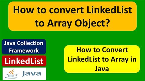 How To Convert Linkedlist To Array Object Java Collection Framework Youtube