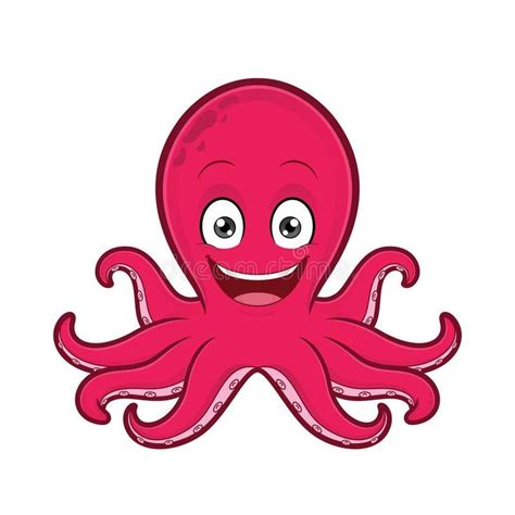 Smiling Octopus Cartoon Character Clipart