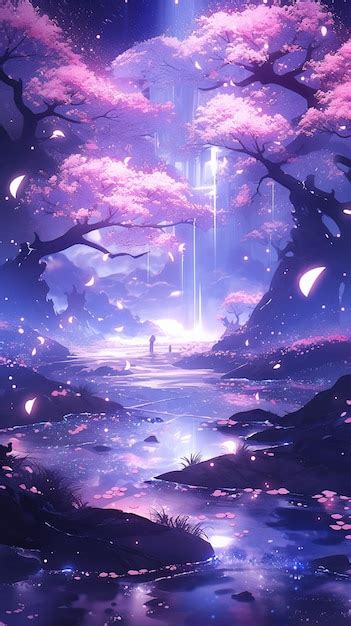 Premium Ai Image Anime Scenery Of A Man Standing In A Forest With A