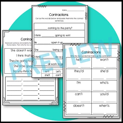 Contractions Worksheets And Sorts Made By Teachers