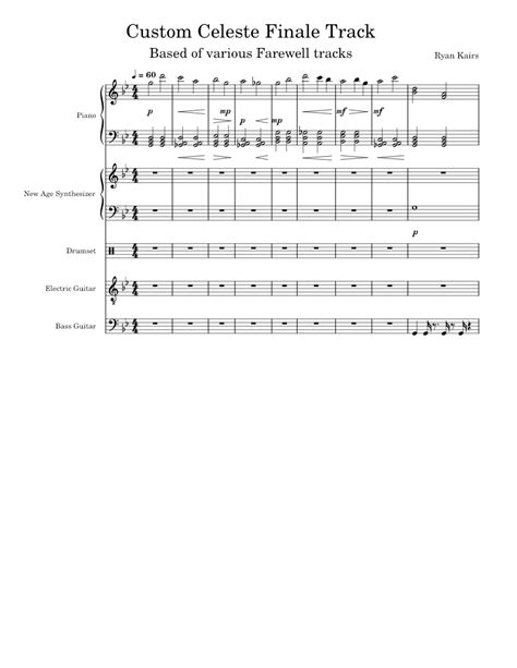 Custom Celeste Finale Track Sheet music for Piano, Guitar, Bass guitar ...