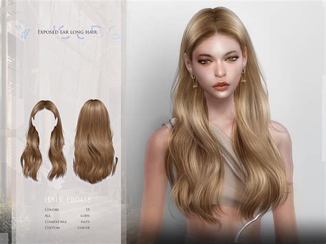 Exposed Ear Long Hair Er By Wingssims Emily Cc Finds