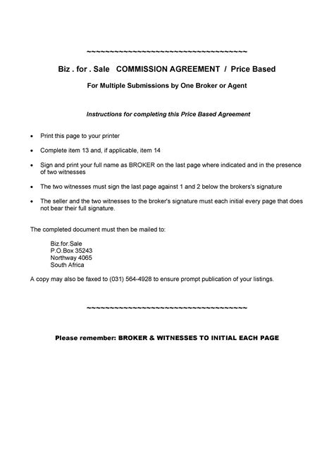 Printable Commission Form Template Tutoreorg Master Of Documents