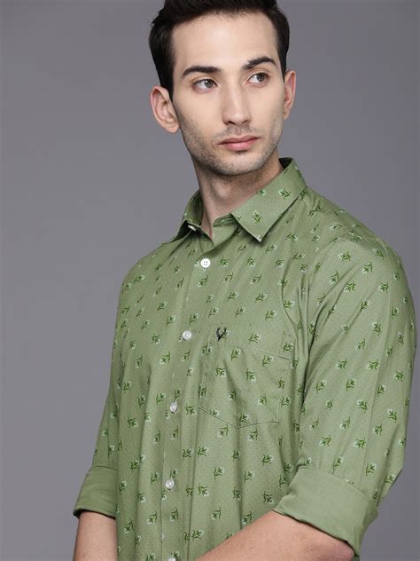 Buy Allen Solly Men Slim Fit Floral Print Opaque Pure Cotton Casual