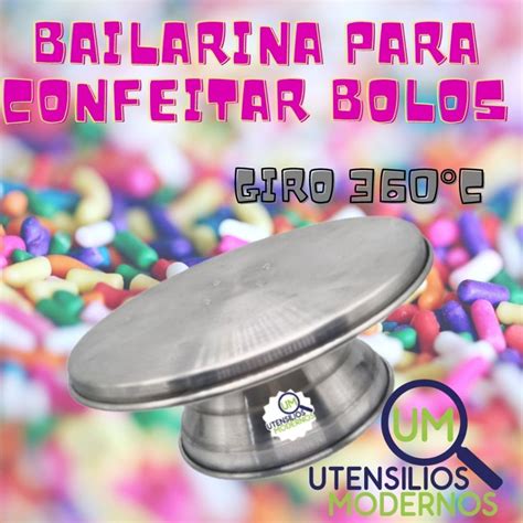 Suporte Bailarina De Bolo Boleira Decorar Em Aluminio Cm Polido