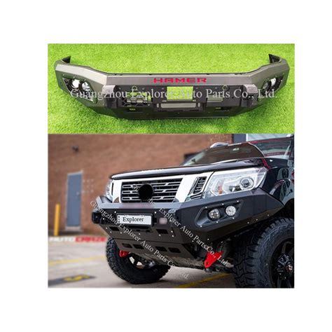 Steel Front Bumper For Nissan Navara NP300 2015 2020 With LED Light