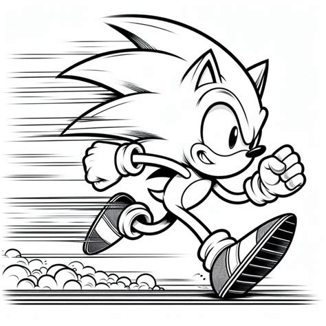 Sonic Correndo para Colorir Desenhos Online Grátis