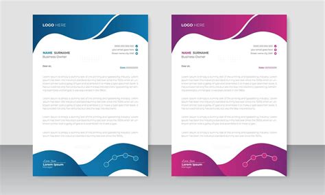 Corporate modern letterhead design template and two-color scheme ...