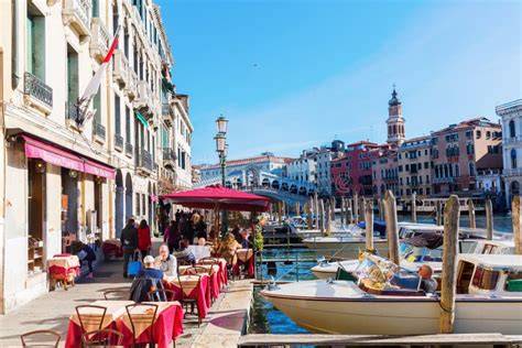 Riverside Cafes in Venice, Italy Editorial Image - Image of historical ...