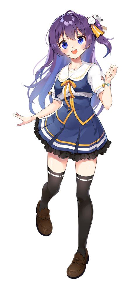 Safebooru 1girl D Ahoge Bangs Black Legwear Blue Eyes Blue Skirt