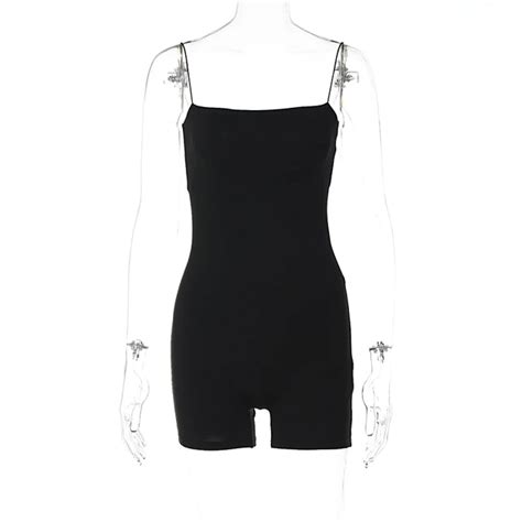 Spaghetti Strap Romper For Women Fashion Solid Summer Jumpsuit Sports