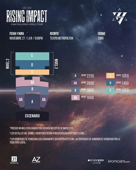 Kim Hyun Joong En M Xico Precios De Boletos Y Mapa De Zonas De