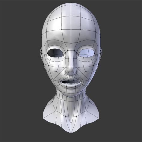 Low Poly Head Base Mesh Free D Model Game Ready Obj Blend Cgtrader