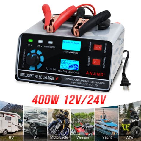 400W 12V 24V Heavy Duty Smart Car Battery Charger Automatic Pulse