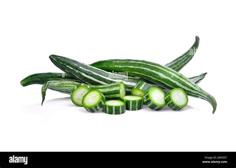 Fresh Snake Gourd Isolated On White Background Stock Photo Alamy