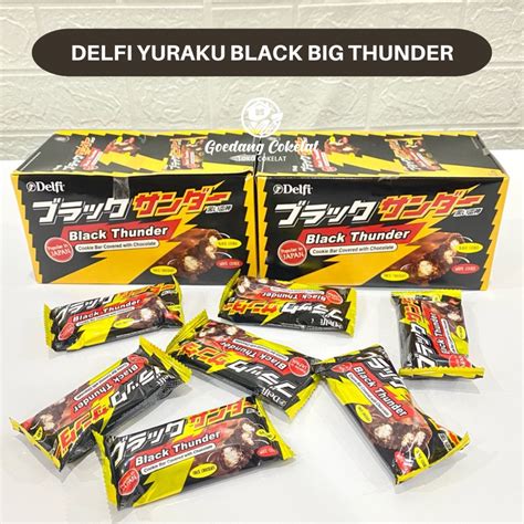 Jual DELFI BIG BLACK Thunder Yuraku Cookie Bar Chocolate 21 Gram