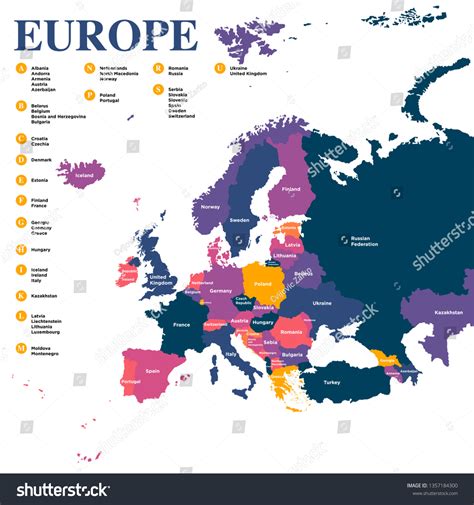 Europe Political Map Carefully Layered Vector Stock Vector (Royalty Free) 1357184300 | Shutterstock