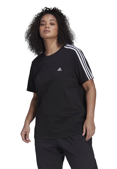 Adidas Sportswear Essentials 3 Stripes T Shirts Med Print Black