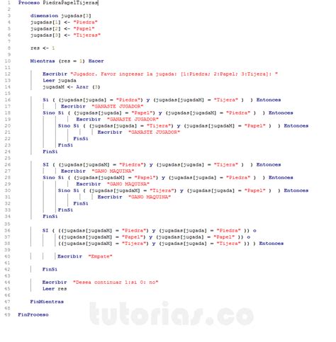 Arreglos Pseint Juego Piedra Papel O Tijeras Tutorias Co