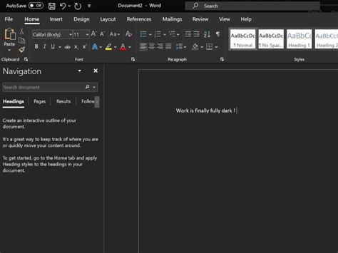 As Se Ver El Modo Oscuro Completo De Word En Microsoft Office