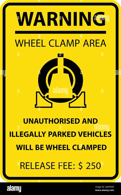 Wheel Clamp Warning Sign Cut Out Stock Images And Pictures Alamy