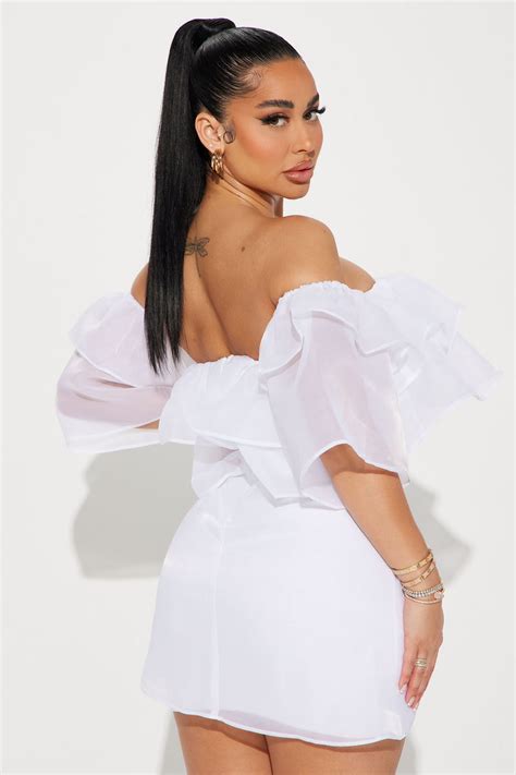 Selene Ruffle Mini Dress White Fashion Nova Dresses Fashion Nova