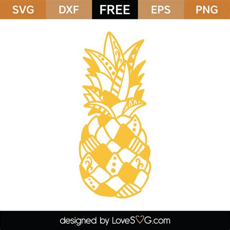 Free Decorative Pineapple SVG Cut File Lovesvg