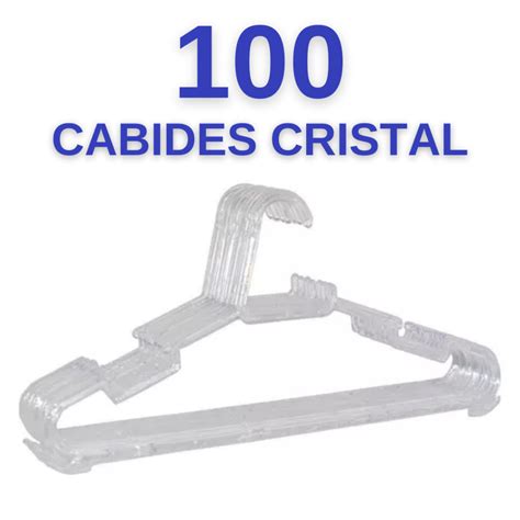 Kit 100 cabide CRISTAL transparente para roupas reforçado resistente