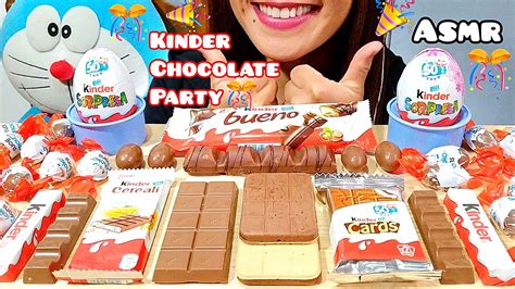 Asmr Kinder Chocolate Dessert Party Mukbang Eating Sounds Youtube