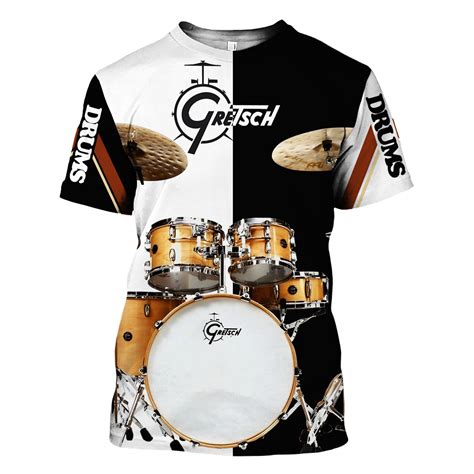 Gretsch Drums Black And White 3d All Over Printed Clothes Ja0025 Chikepod