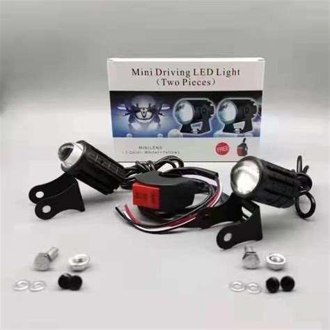 2 MINI DRIVING LIGHT WITH 3 WAY SWITCH DUAL COLOR HIGH AND LOW FOR