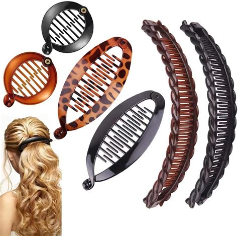 6 Pcs Banana Hair Clips Clincher Combs Banana Combs Fishtail Fish Hair