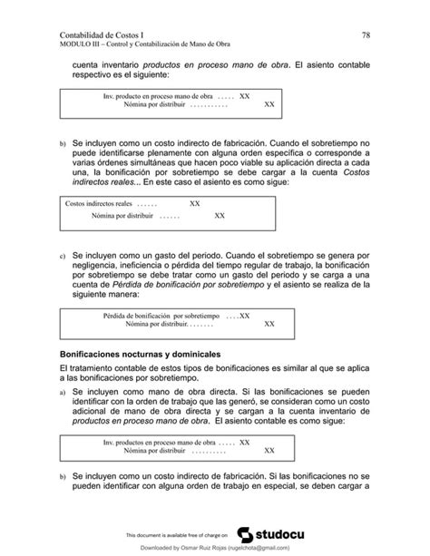 Control Y Contabilizacion De La Mano De Obra Pdf