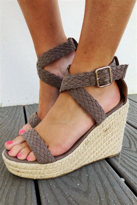 Feet In The Air Wedges Taupe Summer Sandals