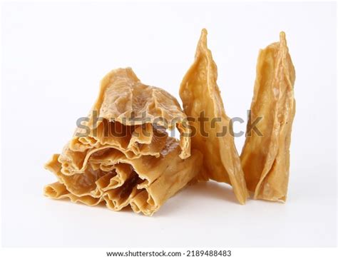 Dried Tofu Skin On White Background Stock Photo 2189488483 Shutterstock