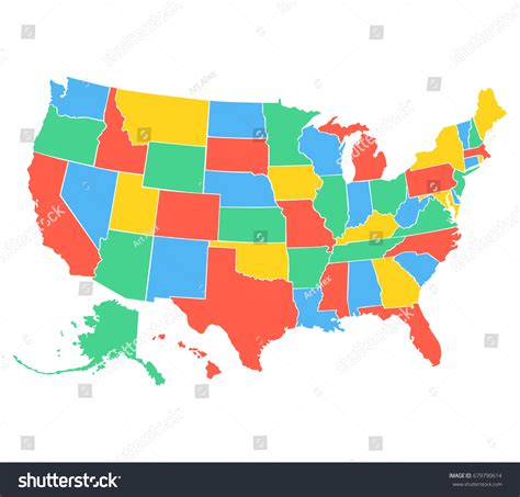 Political Map Usa United States America Stock Vector Royalty Free 679790614 Shutterstock