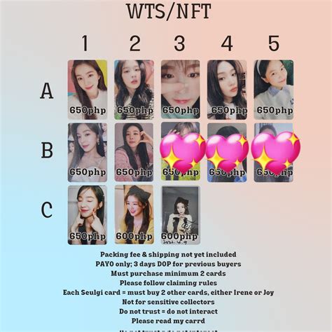 Official Red Velvet Lucky Draw Fansign Pob Photocards Fmr Feel My